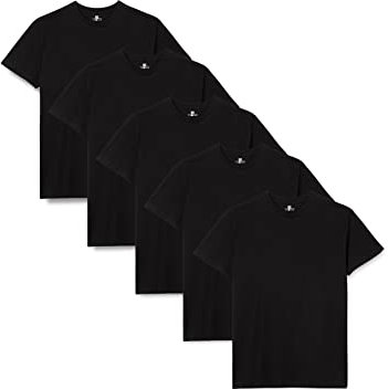 Lower East Men's LE105 T-Shirt, Black, M (Pack of 5)