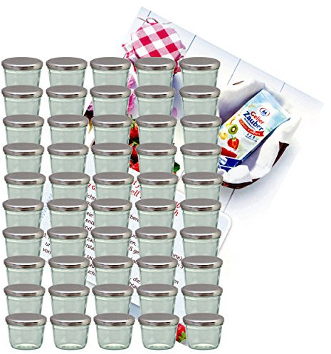 Lot de 2 bocaux de 230 ml cap + cro to 82 lot de cristaux avec couvercle argenté gelierzauber livret de sucre