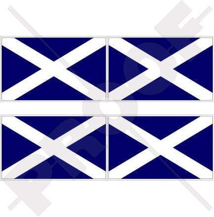 Schottische Flagge UK ST ANDREW 'S CROSS, Saltire 5,1 cm (50 mm) Vinyl bumper-helmet Sticker, Aufkleber X4