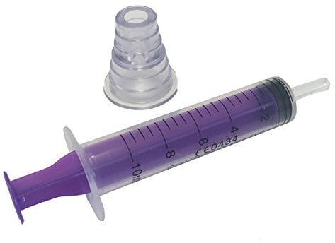 3 X 10ML QUALICARE ORAL ENTERNAL MEDICINE BABY ELDERLY DOSAGE NON-STERILE LATEX FREE DISPOSABLE PURPLE SYRINGES WITH BOTTLE ADAPTER