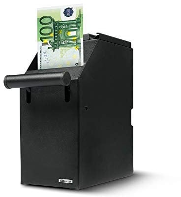 Safescan 4100 POS Safe (schwarz), sichere und diskrete Aufbewahrung von bis zu 300 Banknoten - perfekt für die Montage unter dem Verkaufstresen - Einfache Installation in der Nähe Ihre Kassenschulade