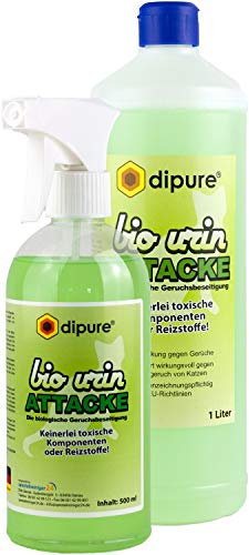 Katzenurin-Entferner - Bio Urin Attacke - Geruchsentferner mit Mikroorganismen (Katzen-Urin Reiniger, Geruchskiller, Geruchsneutralisierer, Urinfleck Entferner)