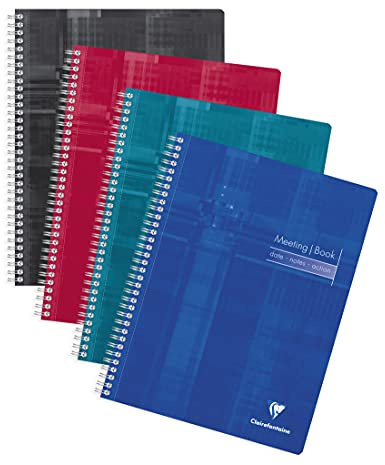 Clairefontaine 82140C Spiralheft Meeting Book A4+ 80 Blatt farbig sortiert