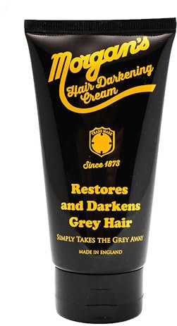 Morgans Hair Darkening Cream, stellt graues Haar wieder her und verdunkelt es, nimmt einfach das Grau weg, Mandelduft, für alle Haartypen, schnell und einfach anzuwenden, 150 ml