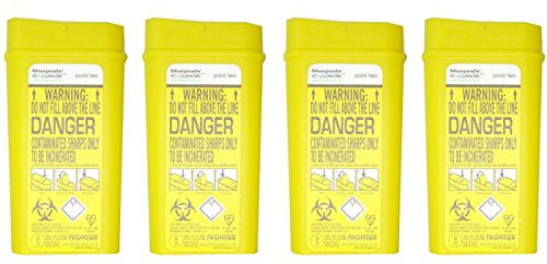 Sharpsafe Disposable Sharps Bin 0.2 Litre - Pack of 4 (Packaging May Vary)