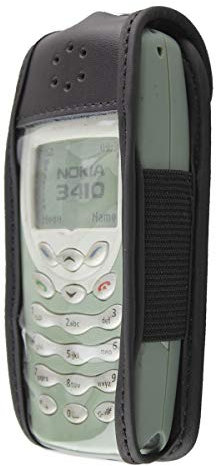 caseroxx Ledertasche mit Gürtelclip für Nokia 3410 in schwarz – robuste Handy-Tasche mit Sichtfenster & Gürtelclip aus Echtleder, ideal für Beruf, Freizeit, Outdoor & sicheren Transport