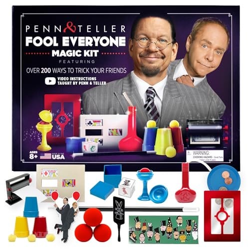 Penn & Teller Magic Kit, Official Magic Set with Wand and 200+ Tricks