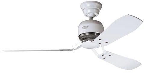 HUNTER FAN Ceiling Fan Industrie II 132 cm Indoor, and Wall control, White, 3 Reversible Blades White and Maple Ideal for Summer or Winter, Model 24547