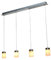 Eurotondisplay LED 4x7W Pendelleuchte SD8228-04A Hängeleuchte Nickel matt,Glas weiß, Länge 100cm,Breite 10cm Höhe 140cm 3000k warmweiß