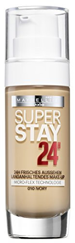 Maybelline New York Super Stay 24H Make-Up Ivory 10 / Schminke in einem hellen Hautfarben-Ton, für eine langanhaltende Abdeckung und einen makellosen Look, 1 x 30 ml