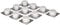 Sysfix Tope de Puerta Adhesivo Blanco con Base Inoxidable (Caja de 10 Unidades), 4,5x4,5x1,8 cm