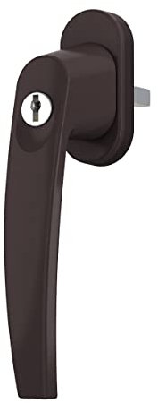 MS Beschläge ® Fenstergriff Rasterolive abschließbar mit zwei Schlüssel in verschiedenen Farben (Braun RAL8019)