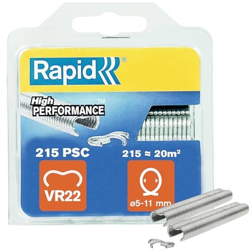 Rapid VR22 Confezione da 215 Anelli di Fissaggio in Acciaio Zincato per Recinzioni e Reti Metalliche da 5 - 11 mm