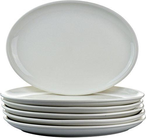Argon Tableware White Oval Coupe Plates - 300x215mm (12x8.5) - Box of 6