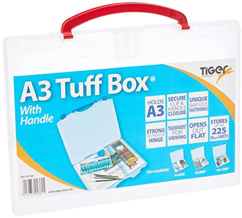 Tiger 301361 A3 Tuff Box, Assorted handle, White