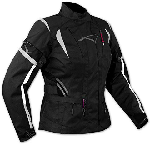 Lady Giacca Moto Donna Impermeabile Termica Sfoderabile Protezioni CE Nero S