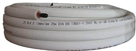 Vorisoliertes Einzelkupferrohr metrisch 6 x 1,0 mm, 25 Meter Rolle, für die Kälte - und Klimatechnik nach EN 12735-1