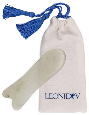 Leonidov® Gua Sha Stein aus Jade - Massagestein fürs Gesicht - Fisch-Form 11,5x3,5 cm