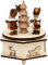 Dekohelden24 Wunderschöne Spieldose mit musizierenden, Melodie: White Christmas, ca. 11 x 11 x 13 cm, Holz, Bergmänner mit Trommel, 13 cm