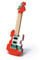 mugesh Klemmbausteine 3D-Puzzle E-Gitarre rot - schönes Geschenk für Musiker