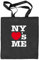 Shirtstreet24, NY LOVES ME, I Love New York Natur Stoffbeutel Jute Tasche (ONE SIZE), Größe: onesize,schwarz natur