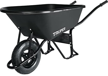 TRUPER CAT-60PL Schubkarre aus Kunststoff, 1,8 m, Knobby Reifen, 40,6 x 10,2 cm