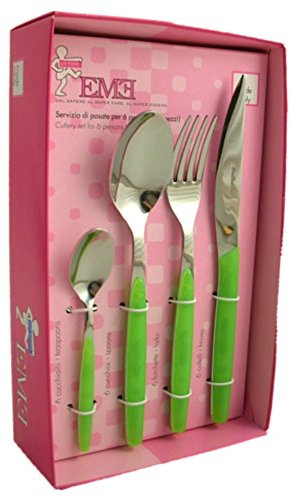 Posate EME DREAM 24 pezzi colore Verde Made in Italy