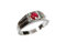 mr.goldis Herrenring Silber 925 Solitär Herren Ring Granat Stein Herrenschmuck Silberrring