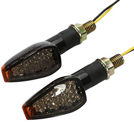 OSAN Motorcycle Led Turn Signal Light Universal Dual Sport Indicator Blinker Lamp for Yamaha R1 R6 FZ XT WR TW TT-R Black Cover