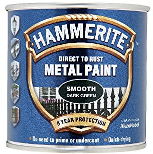 Hammerite 5084889 Direct to Rust Metal Paint - Smooth Dark Green Finish 250ML