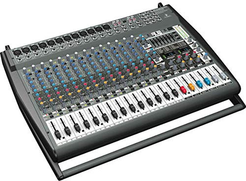Behringer EUROPOWER PMP6000 Mezclador autoamplificado de 1600 vatios y 20 canales con procesador Dual Multi-FX y sistema de detección de retroalimentación FBQ