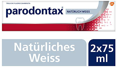 PARODONTAX Natürlich Weiss, tägliche Zahnpasta mit Fluorid, 2x75ml (Doppelpack), bei Zahnfleischbluten