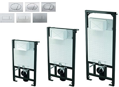 WC Vorwandelement inkl. Drückerplatte zur ECKMONTAGE Unterputzspülkasten, Bauhöhen 85 100 120 cm, Größe:120cm;Drückerplatte:eckig-M371 - chrom-glanz