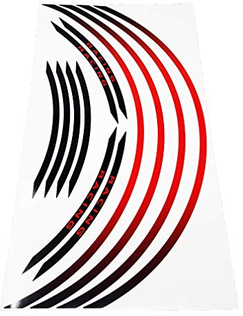 4R Quattroerre.it 10380 Wheel Rim Stripes modulare Klebestreifen für Motorradfelgen, Rot Racing