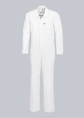 BP 1676-558-21-2XLn Unisex-Overall, 1/1 Ärmel mit verstellbarem Schlitz am Ärmelbund und elastischem, verstellbarem Bund, 245,00 g/m² Stoffmischung, weiß, 2XLn