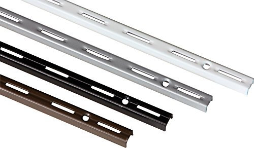 IB-Style - Lot de 10 pièces Rail Murale | pour système à 1 rangée avec la Grille de 50 mm| 5 Dimensions | Longueur 100 cm Blanc de Support d'étagères de Charges Lourdes 1 m Fait de Acier - Blanc