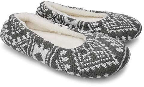 ofoot Calze da Donna, Pantofole da Ballerina, Scarpe da Ballo per Donna, Tomaia in Morbido Cashmere con Suola Antiscivolo in Morbida Velluto Caldo filata e Suola Antiscivolo