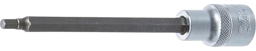 BGS 4270 | Bit-Einsatz | Länge 140 mm | Innensechskant 5 mm | Antrieb Innenvierkant 12,5 mm (1/2) | Chrom-Vanadium-Stahl | verchromt, matt | mit Rändelung