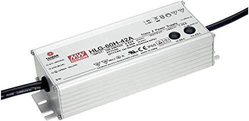 MEAN WELL HLG-60H-30A, AC-DC LED-fuente de alimentación para instalación, carcasa metálica, IP65 60W 30V 2A CV+CC
