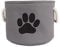Bone Dry Paw Print Collapsible Polyester Pet Storage Bin, Round Small - 12 x 12 x 9, Paw Print Gray
