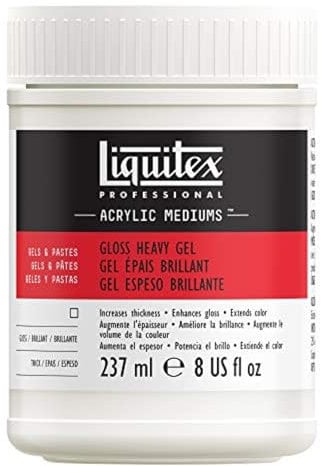Liquitex 5120 Professional glänzendes schweres Gel Medium für Acrylfarben, erhöht den Oberflächenwiderstand für eine Ölfarben Konsistenz - 237ml Topf