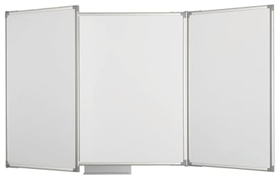 MAUL Whiteboard klappbar MAULpro weiß grau 100 x 150 cm magnethaftend | erweiterte Schreibfläche bis 300 cm, abwischbare Oberfläche, stabile Wandmontage, praktische Ablageschale, edler Alurahmen