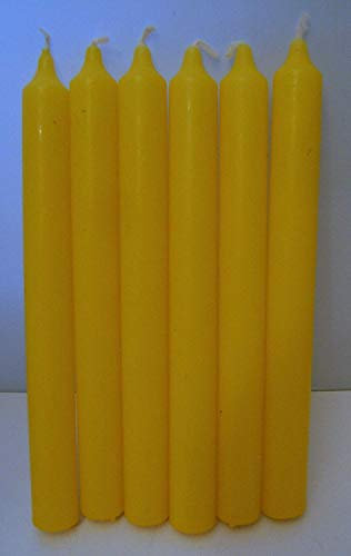 Candles - Set of 6 Citrus Yellow Bistro Style Dinner Candles