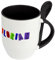 Namenstasse Florian - Löffel-Tasse mit Namens-Motiv Design Magnetbuchstaben - Becher, Kaffeetasse, Kaffeebecher, Mug - Schwarz