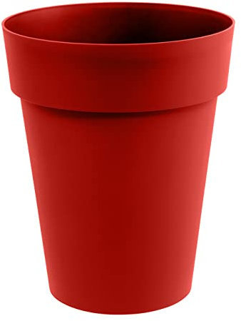 EDA - Pot de Fleur Vase Mi-Haut TOSCANE Ø 44 cm - Volume 50 L - Ø 44 x H.53 cm - Rouge rubis