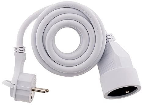 Zenitech - Prolunga 16A 2P+T HO5VV-F 3G1,5, 3 m, colore: Bianco