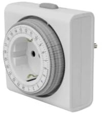 Perel 24-Std.-Zeitschaltuhr, mechanisch, kompakt, 230 V, 16 A, 3680 W, Typ F (Schutzkontakt), weiß
