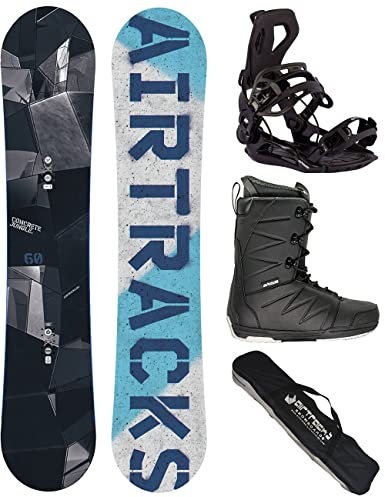 Airtracks Snowboard Set - Board Jungle Wide 150 - Softbindung Master - Softboots Star Black 45 - SB Bag