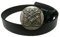 Dark Dreams Gothic Mittelalter LARP Kelten schwarzer Ledergürtel Gürtel Keltische Hunde altsilber, Länge:125