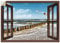 ARTland Wanddeko Wandtattoo selbstklebende Vinylfolie 100x70 cm Fensterblick Fenster Ostsee Möwen Strand Meer Küste Maritim T5QS